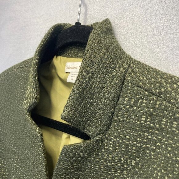 Coldwater Creek Green Tweed Blazer Jacket Womens 18 Academia Holiday Christmas - Picture 7 of 16